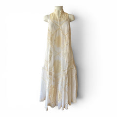 Zimmermann Jude Guipure Lace-Trimmed Ramie Maxi Dress – Ivory – Size 0