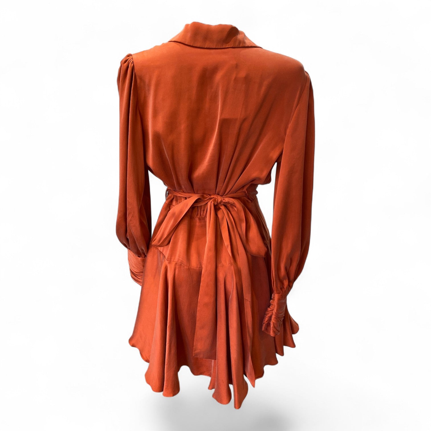 Zimmermann Silk Wrap Mini Dress – Brick – Size 1