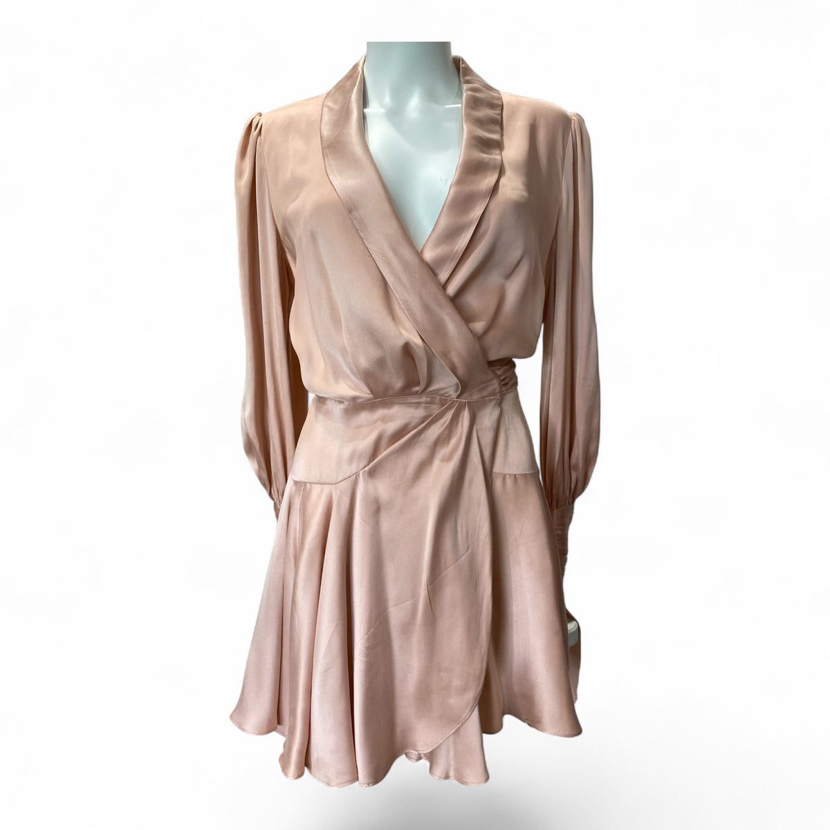 Zimmermann Silk Wrap Mini Dress – Dusty Pink – Size 1