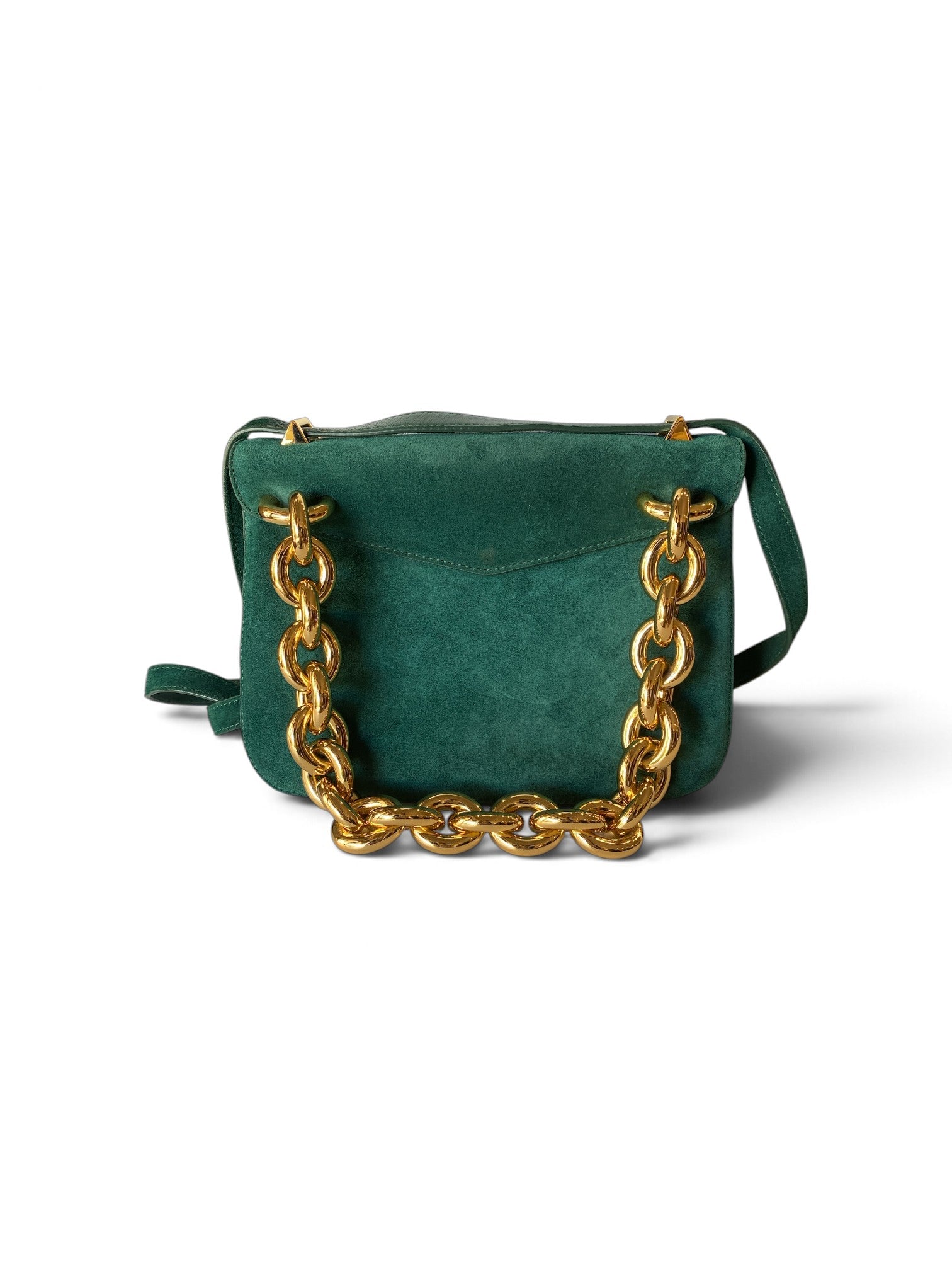 Bottega Veneta Suede Crossbody Shoulder Bag – Green