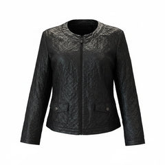 Chanel Black Quilted Nylon Zip Jacket - Size 46
