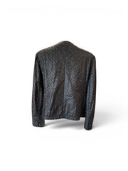 Chanel Black Quilted Nylon Zip Jacket - Size 46
