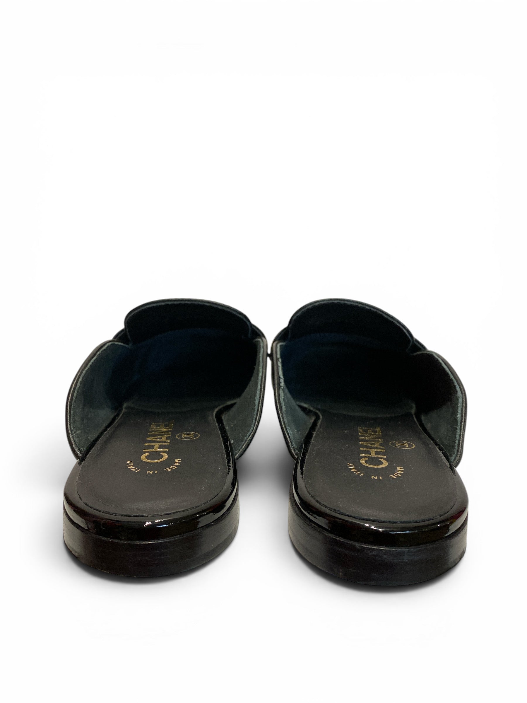 Chanel Black Leather CC Mules | Effortless Chic Essential – Size 40