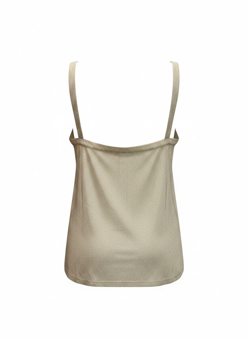 Chanel Gold Sparkly Sheer Top – Size 44 | Evening Glam Statement Piece