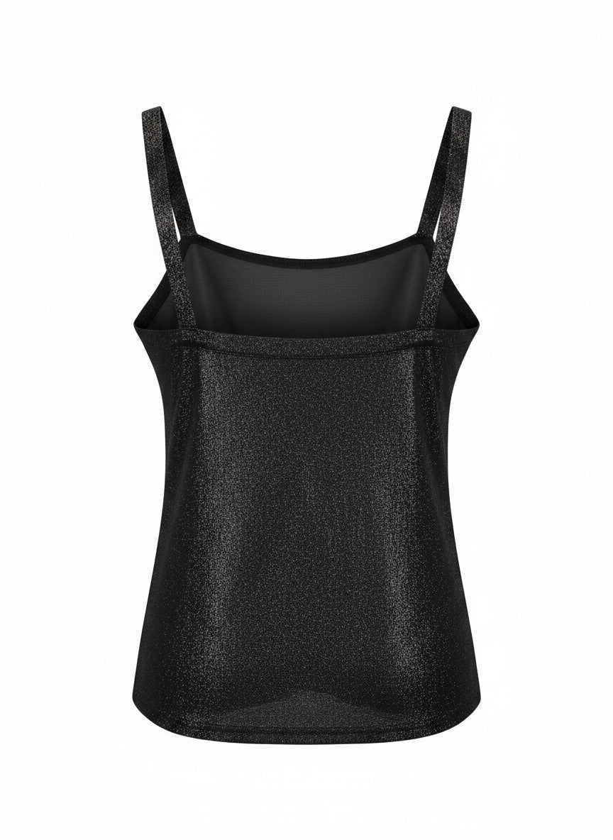 Chanel Black Sparkly Sheer Top – Size 44 | Timeless Evening Essential