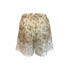 Christian Dior Floral Lace Trim Shorts – Size IT 40 | Romantic Luxury Loungewear