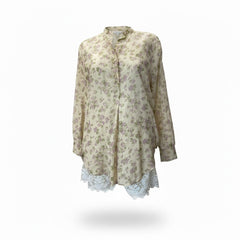 Christian Dior Floral Silk Shirt Violet Print – Size IT 40 | Effortless Parisian Chic