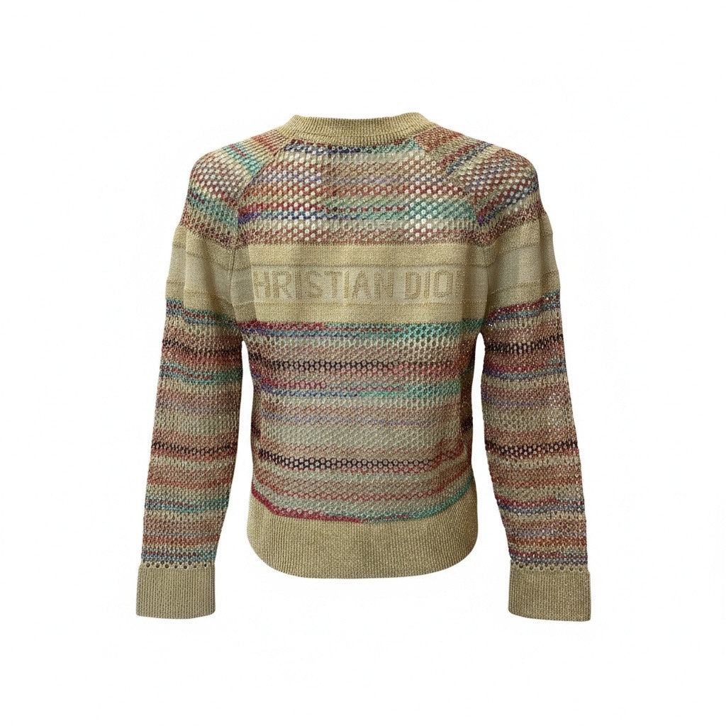 Christian Dior Multicolor Striped Linen Knit Sweater | Summer 2021 Collection – Size M
