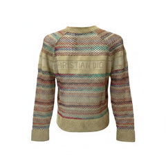 Christian Dior Multicolor Striped Linen Knit Sweater | Summer 2021 Collection – Size M