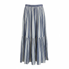 Christian Dior Pleated Striped Skirt Blue & White – Size IT 40 | Timeless Summer Elegance