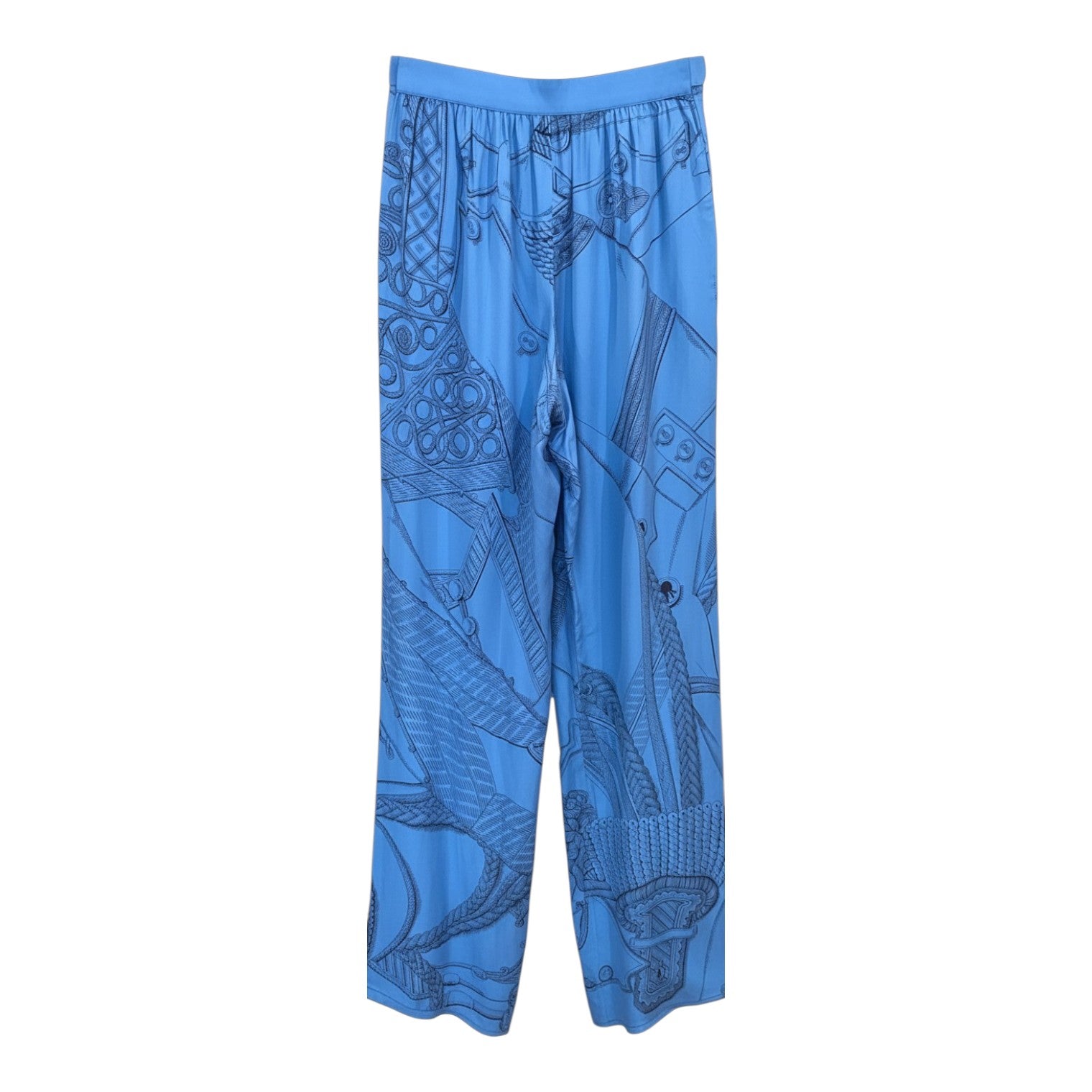Hermès "Zouaves et Dragons Finesse" Silk Pants – Blue Print
