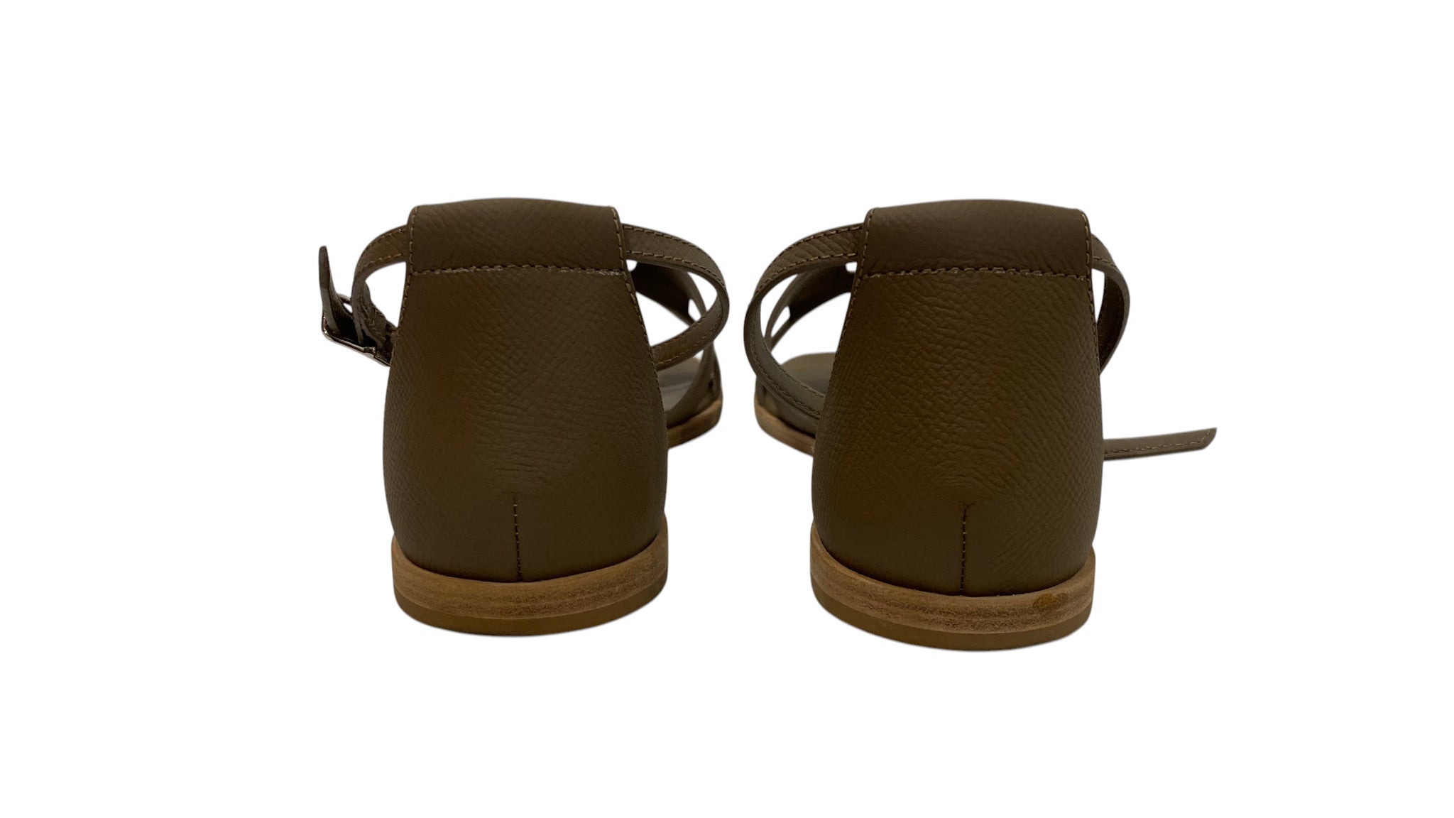Hermès Σανδάλια Σαντορίνη Από Δέρμα Epsom Etoupe H Cut-Out - Μέγεθος 38