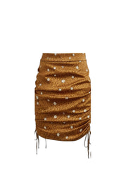 For Love & Lemons Tawney Ruched Midi Skirt – Size M