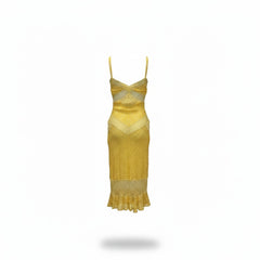 Missoni Yellow Knit Bodycon Dress - Size 42