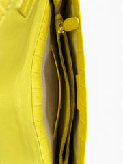 Nancy Gonzalez Yellow Crocodile Flap Clutch
