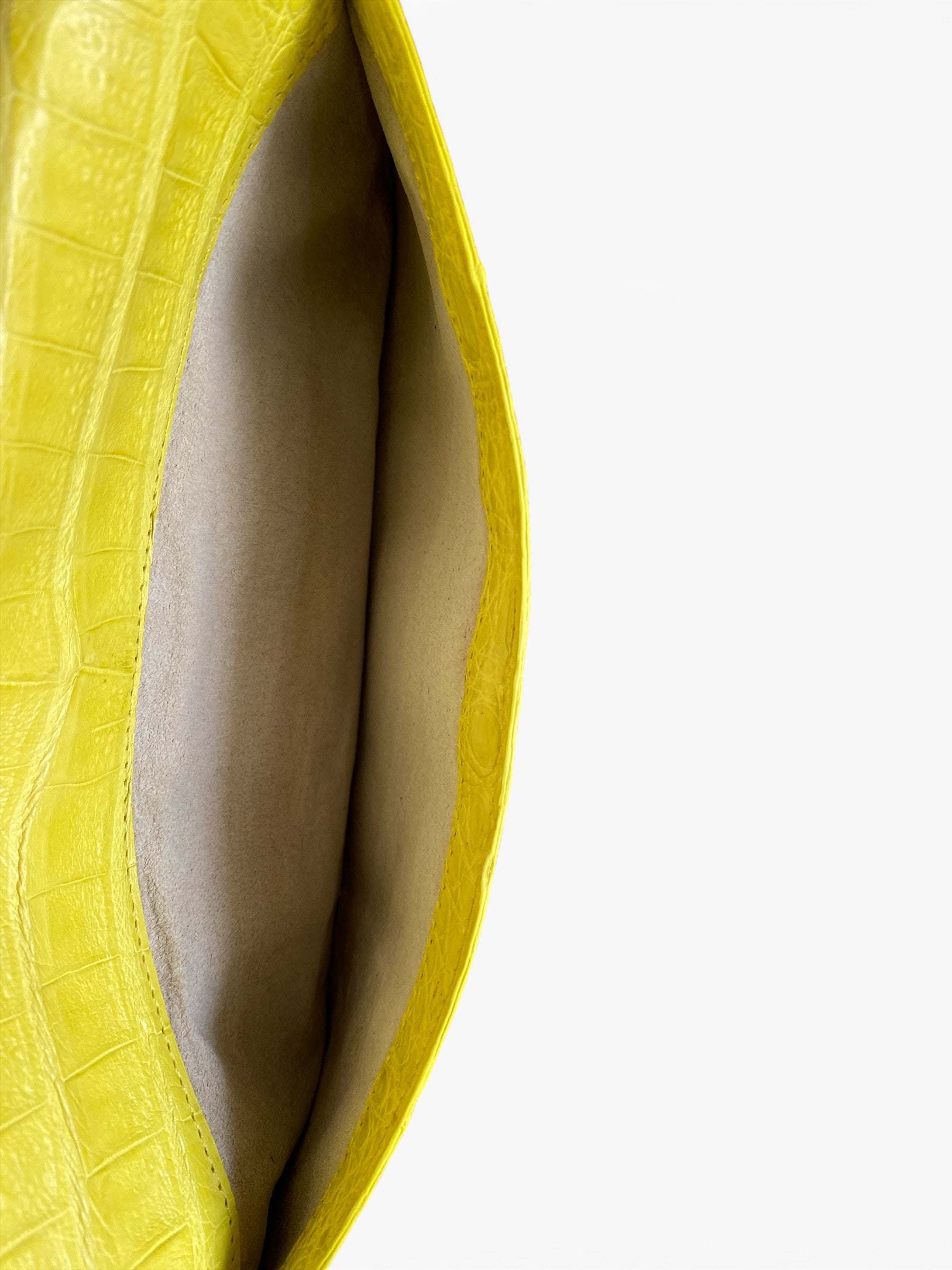 Nancy Gonzalez Yellow Crocodile Flap Clutch