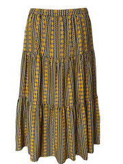Paolita Yellow & Brown Printed Skirt – Size Medium