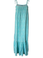 Pearl & Caviar White & Turquoise Maxi Dress – Size M/L