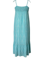 Pearl & Caviar White & Turquoise Maxi Dress – Size M/L
