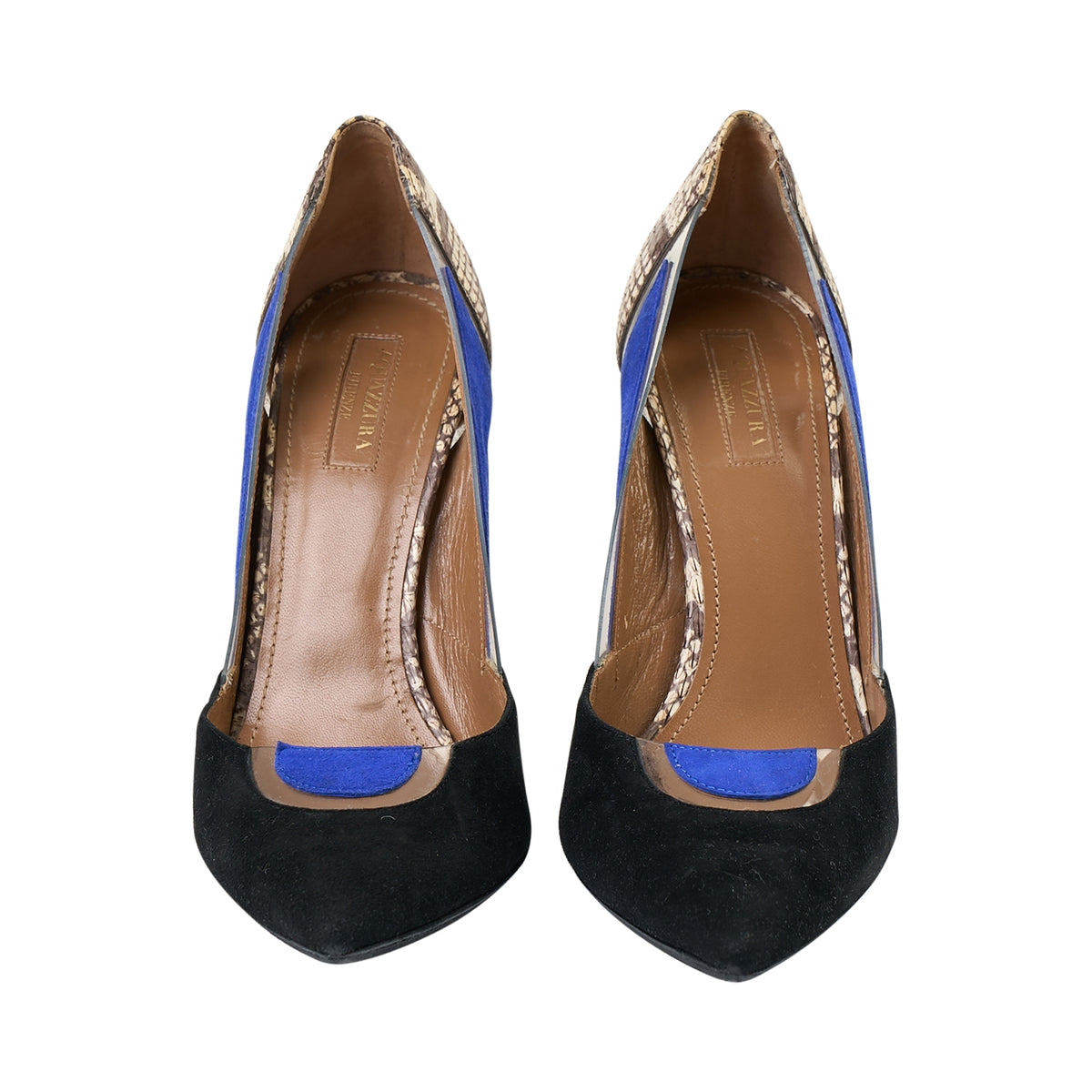 Aquazzura Black & Blue Heels