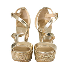 Jimmy Choo Gold Strapped Wedges