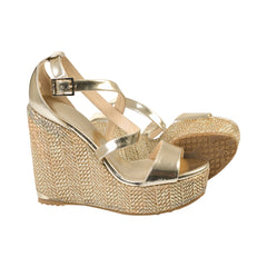 Jimmy Choo Gold Strapped Wedges