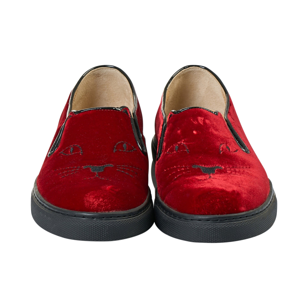 Charlotte Olympia Red Velvet Flat