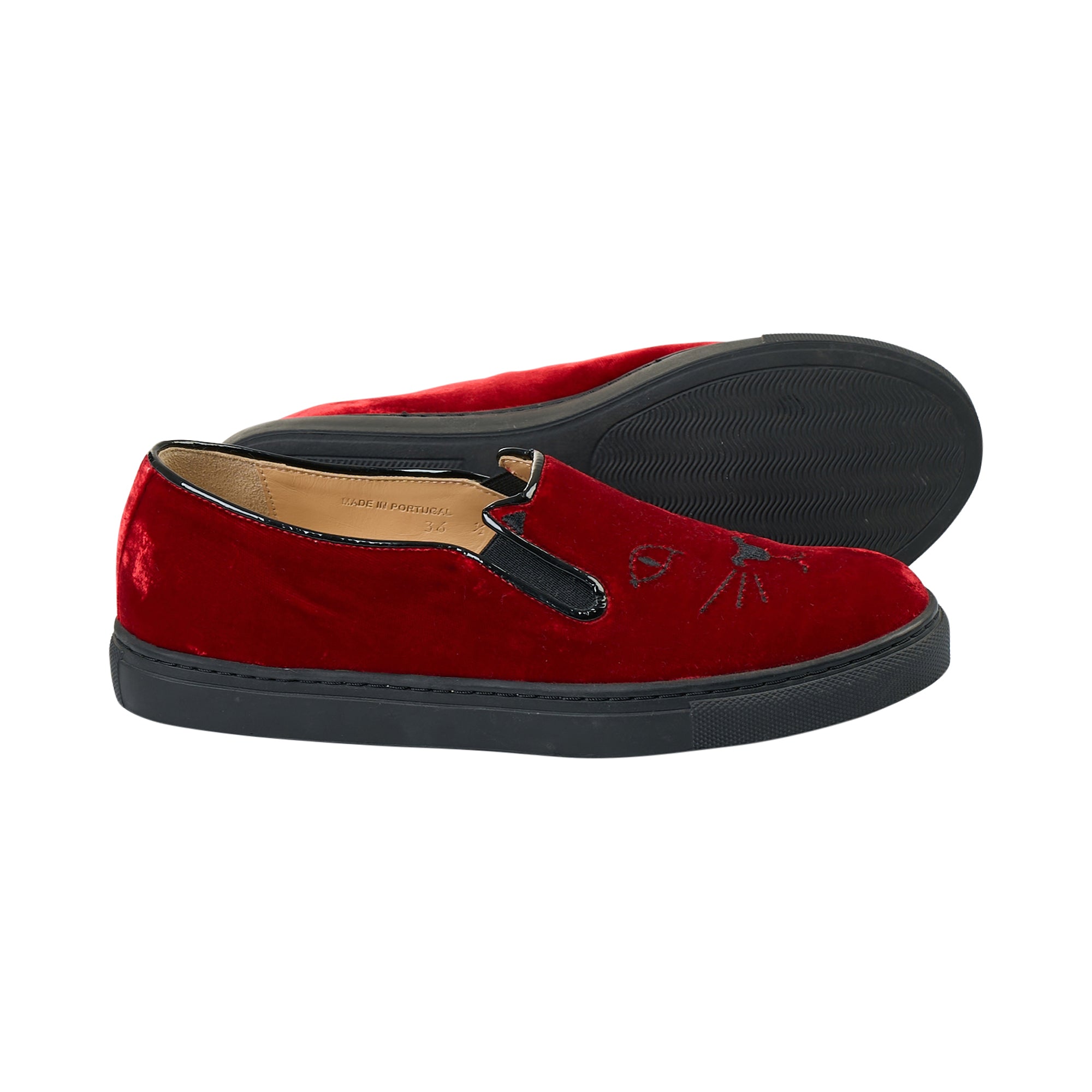 Charlotte Olympia Red Velvet Flat