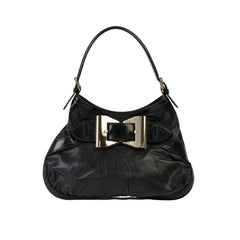 Bolso de mano Gucci negro con lazo