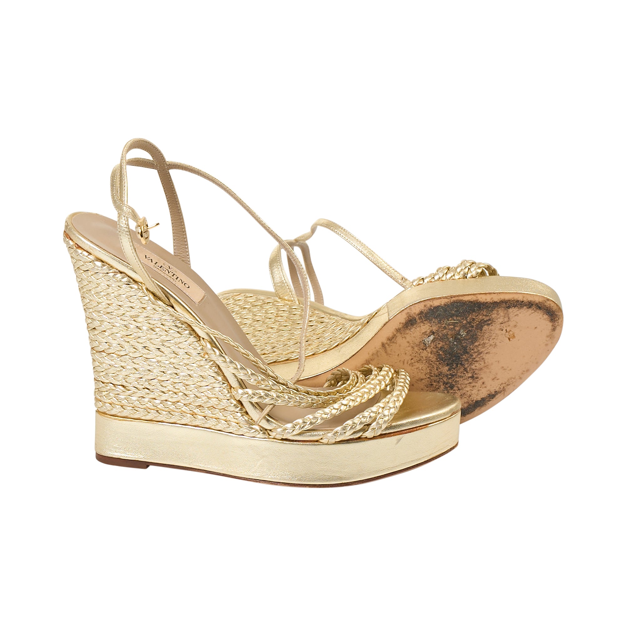 Valentino Gold Wedges