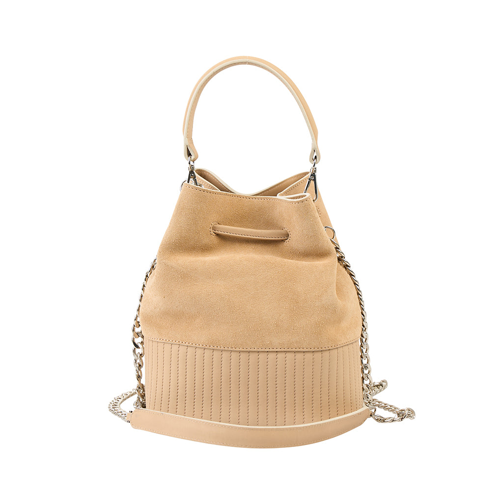 Τσάντα Elena Karavassili Beige Bucket