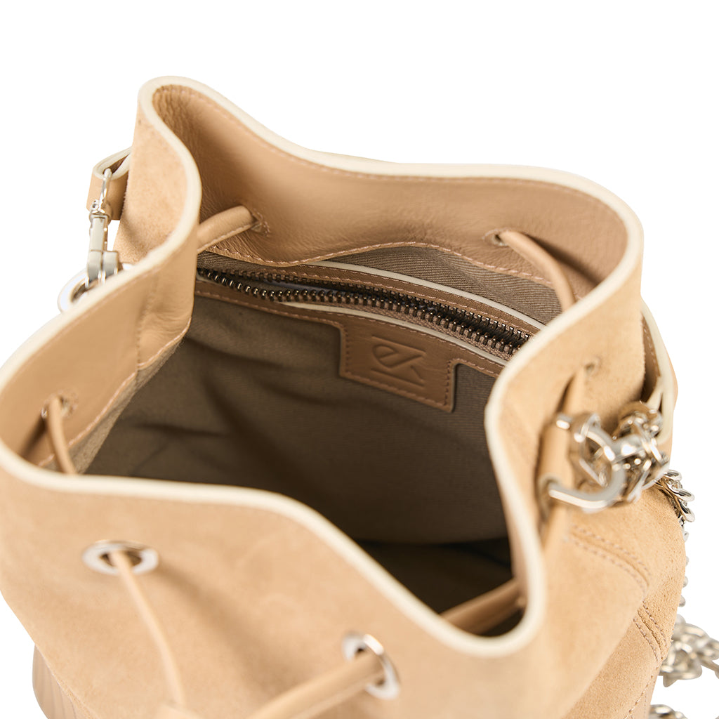 Τσάντα Elena Karavassili Beige Bucket