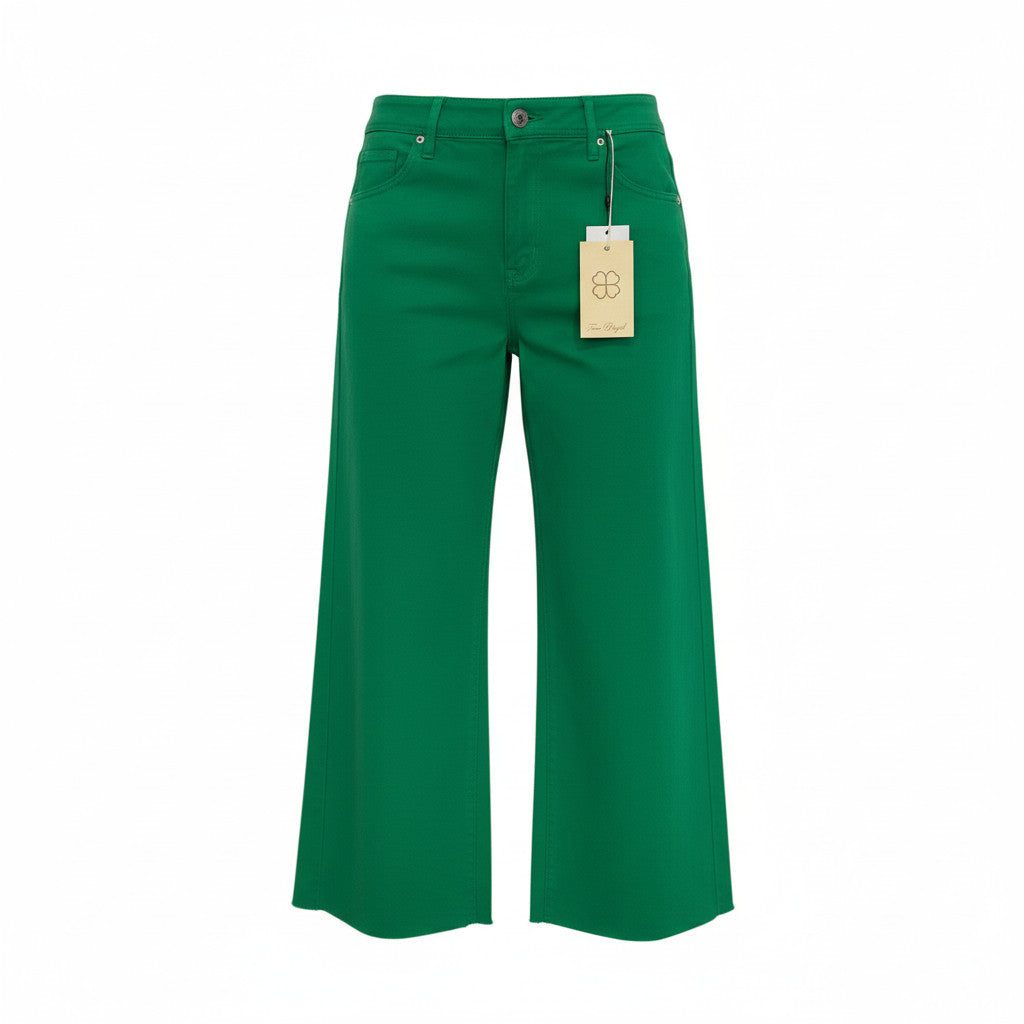 True Royal Green Cropped Denim Pants Raw Hem - IT 44, New with Tags
