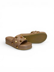 Valentino Garavani Roman Stud Quilted Leather Slides - Size 39