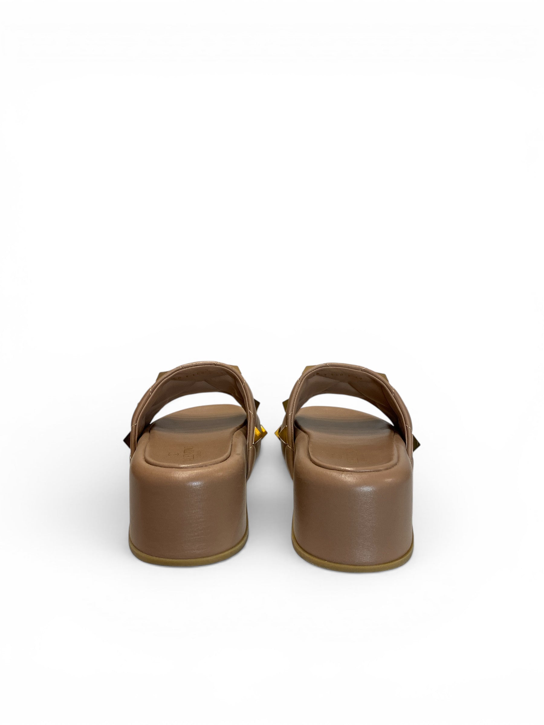 Valentino Garavani Roman Stud Quilted Leather Slides - Size 39