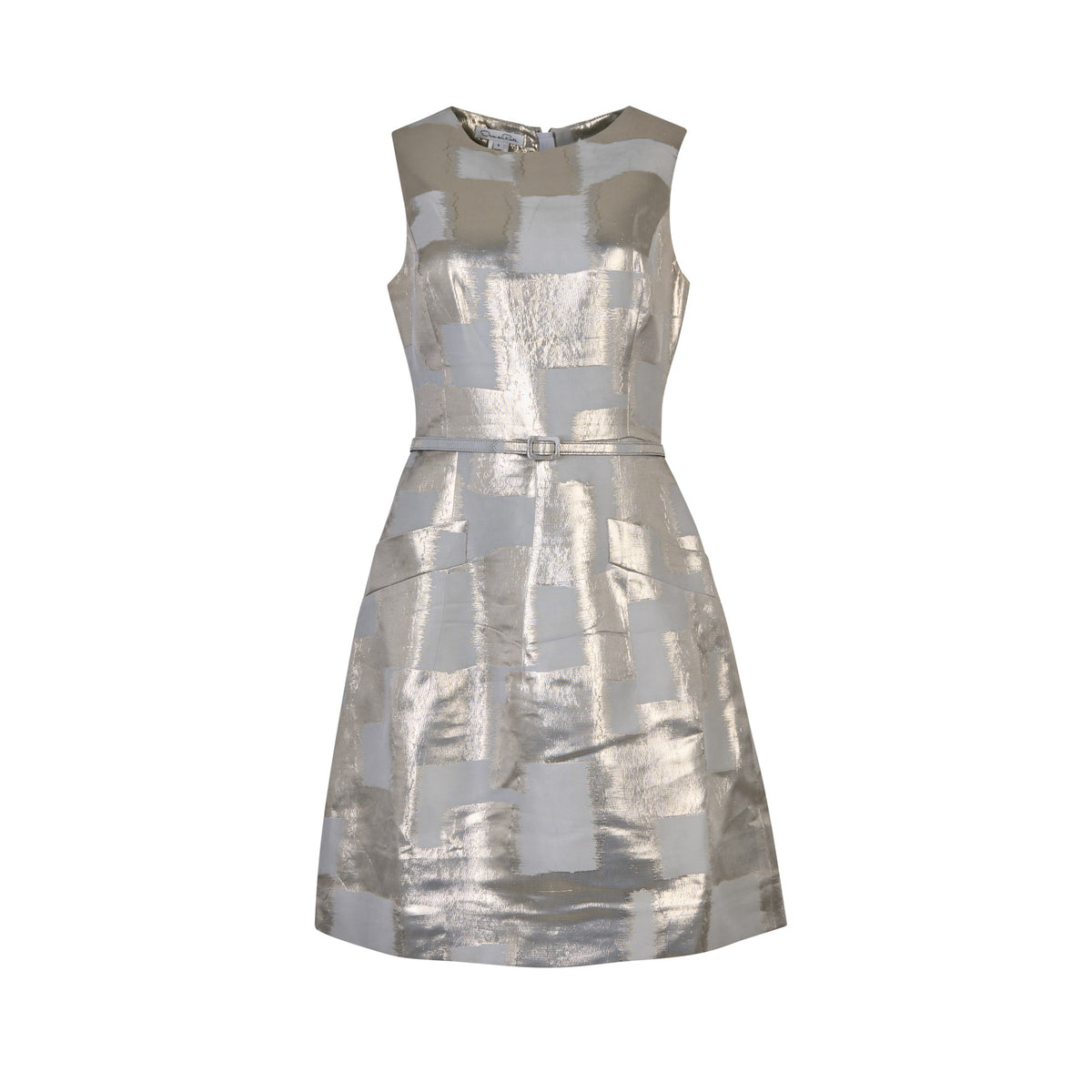 Oscar De La Renta Silver Dress