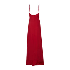 Vassia Kostara Red Tailor-Made Long Dress