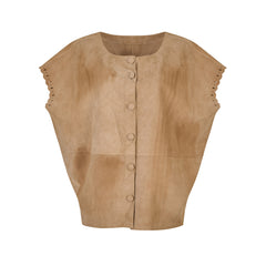 Cruciani Leather Blouse