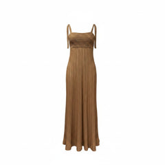 Zimmermann Vestido Largo de Punto Metálico Oro Rosa - Talla 0